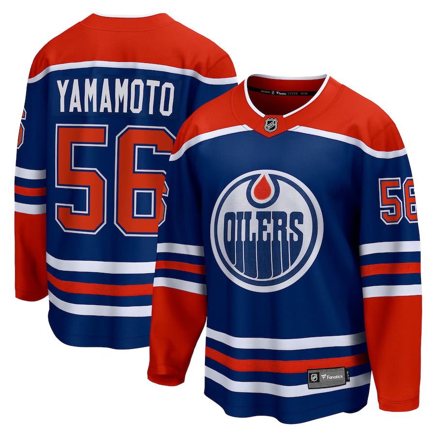 Men Edmonton Oilers #56 Kailer Yamamoto Fanatics Branded Royal Home Breakaway Player NHL Jersey->customized nhl jersey->Custom Jersey